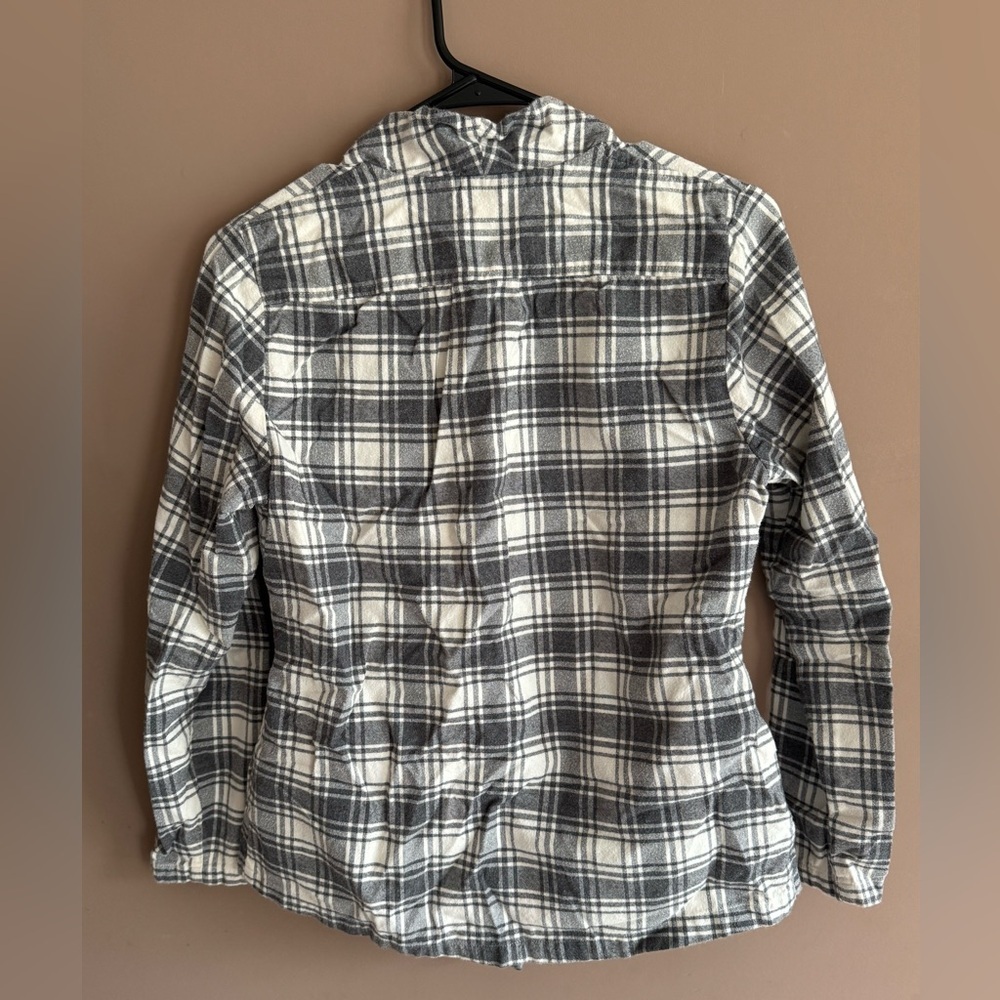 L.L. Bean Regular Flannel Open Front Cardigan - Picture 2 of 10